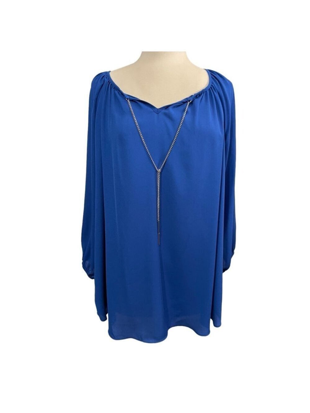 Women's Sami & Jo Blouse 2X Blue